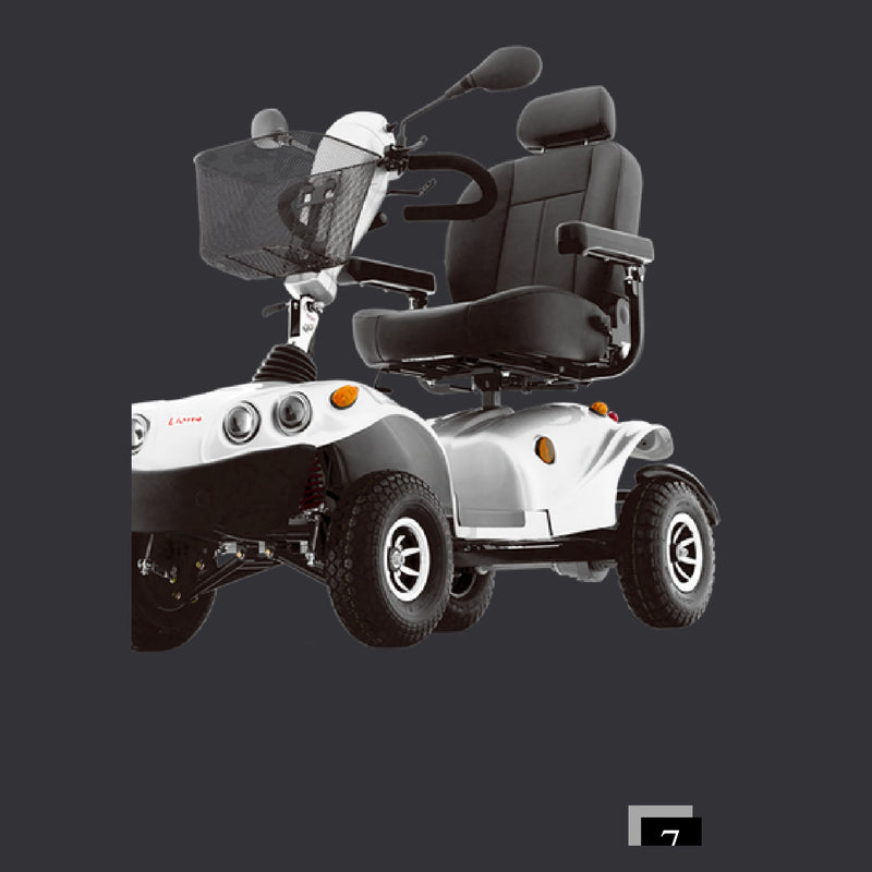 FreeRider FR GDX mobility scooter – product photograph, FreeRider range booklet