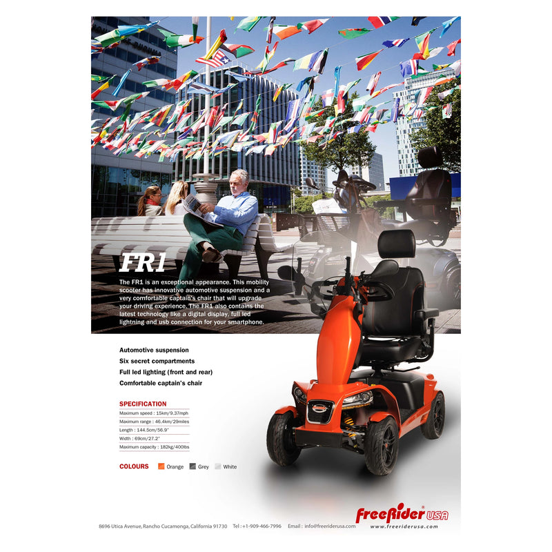 FreeRider FR1 Terrain mobility scooter – brochure with specifications