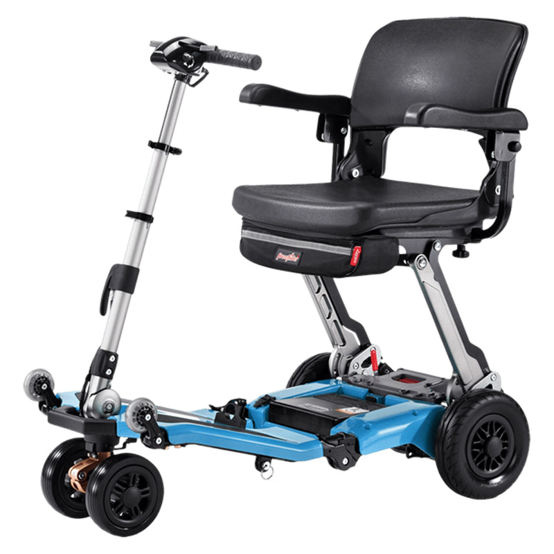 FreeRider Luggie Super Plus 3 mobility scooter – three-quarter view, Ocean Blue