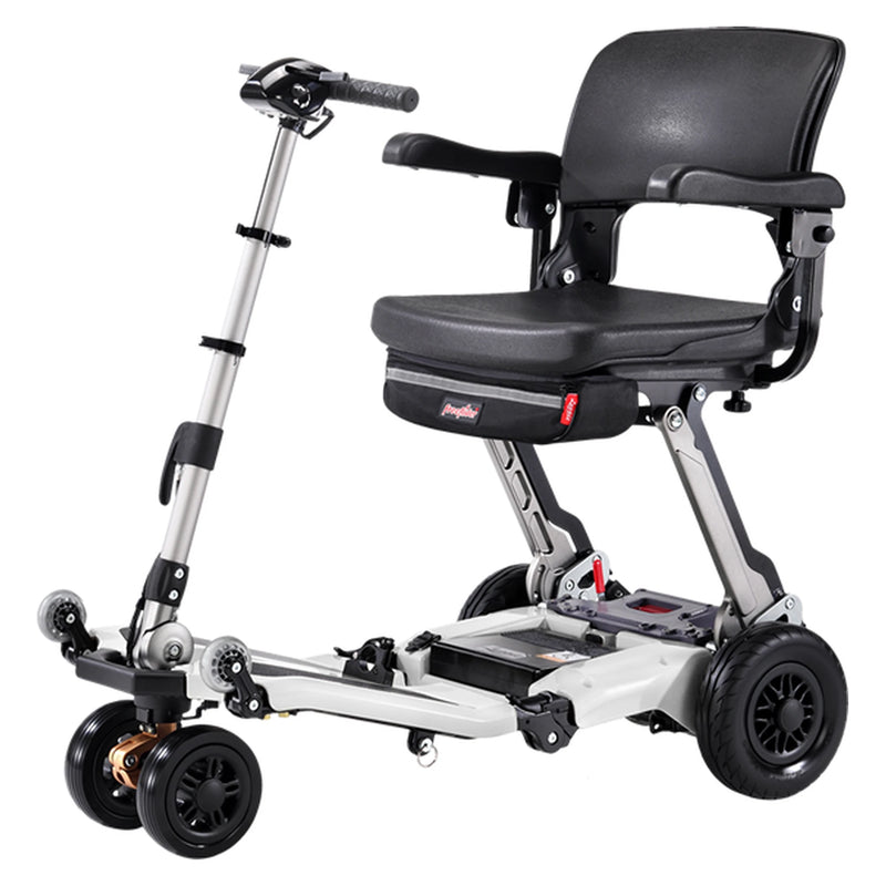 FreeRider Luggie Super Plus 3 mobility scooter – three-quarter view, Titanium