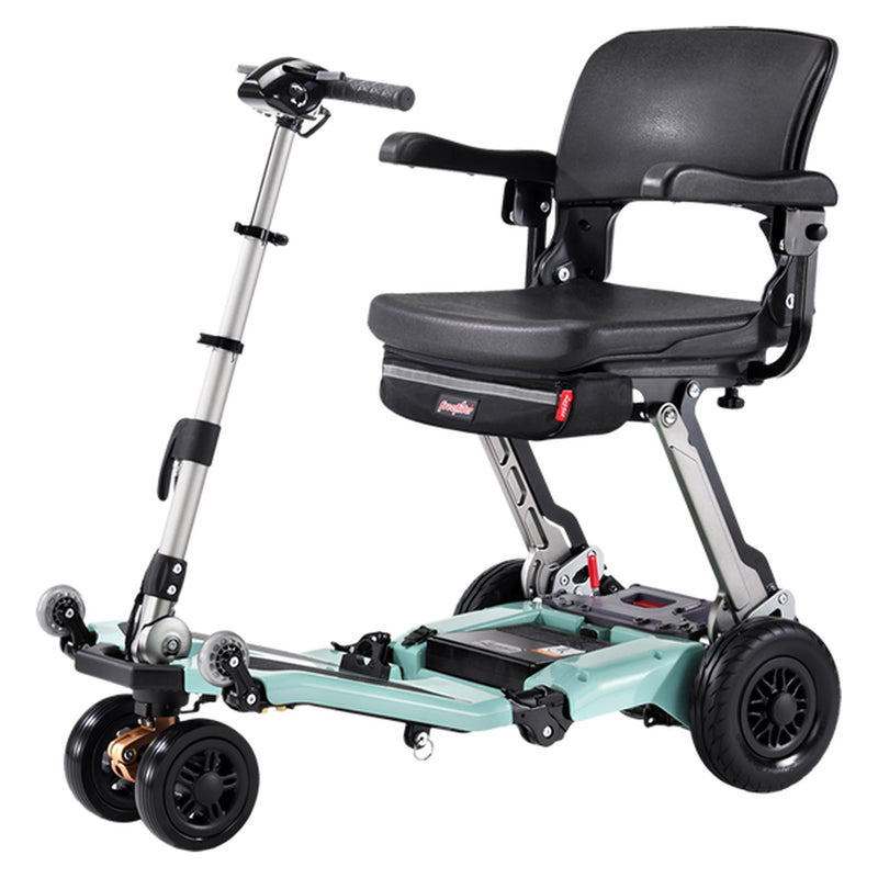 FreeRider Luggie Super Plus 3 mobility scooter – three-quarter view, Light Green