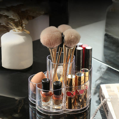 iZZZHH Lipstick Beauty Egg Cosmetic Swivel Organizer Dresser Desktop Storage Bucket