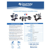 Journey Adventure scooter – sell sheet with specifications
