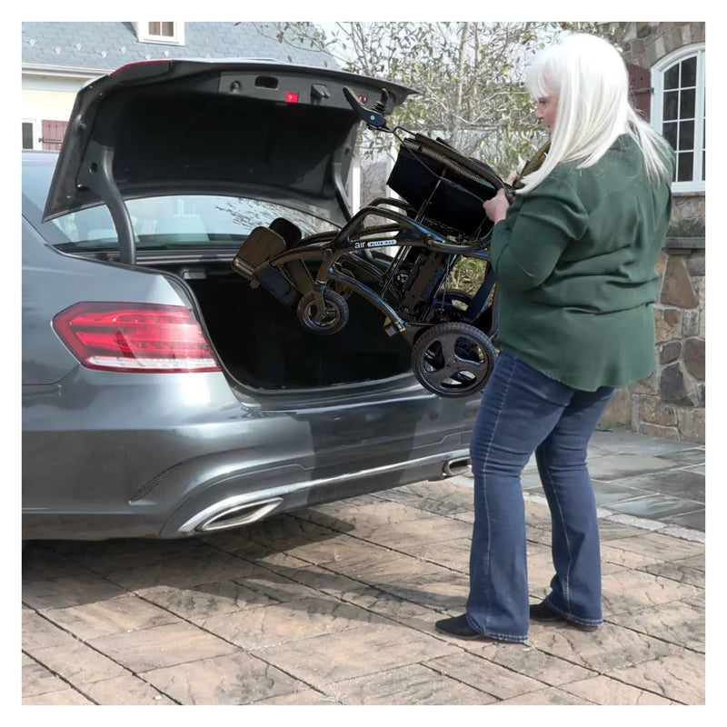 Journey Air Elite Max One power chair – loading into car trunk