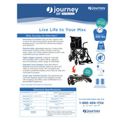 Journey Air Elite Max power chair – sell sheet with specifications