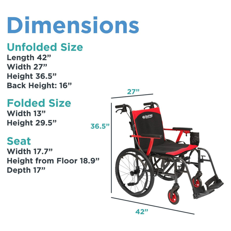 Journey So Lite C2 wheelchair – dimensions