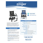 Journey Zinger power chair – sell sheet with specifications