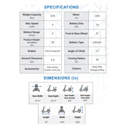 Monarch Mobility Genie Auto mobility scooter – specifications and dimensions