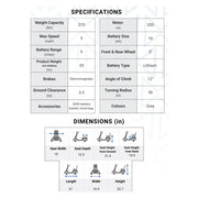 Monarch Mobility Supa Carbon Lite mobility scooter – specifications and dimensions