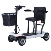 Paiseec D3 Lightweight Folding Mobility Scooter – White, three-quarter view