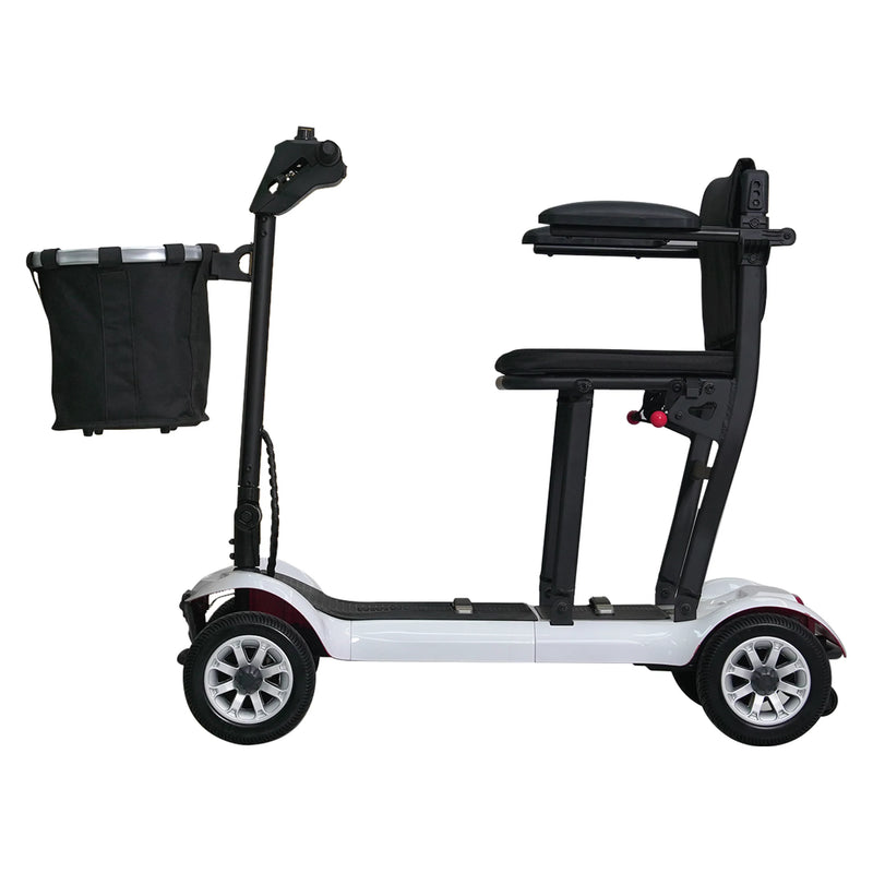 Paiseec D3 Lightweight Folding Mobility Scooter – White, side profile