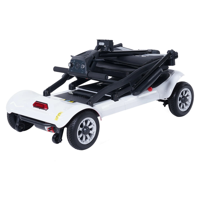 Paiseec D3 Lightweight Folding Mobility Scooter – White, folded