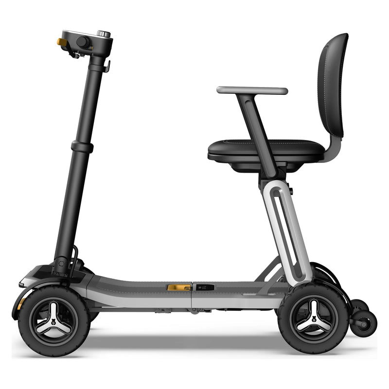 Paiseec L5 Ultra-Lightweight Folding Mobility Scooter – Gray, three-quarter view