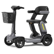 Paiseec S3 Folding All-Terrain Mobility Scooter – Gray, three-quarter view