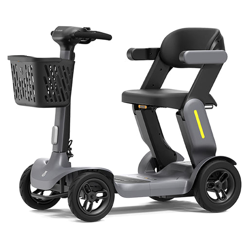 Paiseec S3 Folding All-Terrain Mobility Scooter – Gray, three-quarter view
