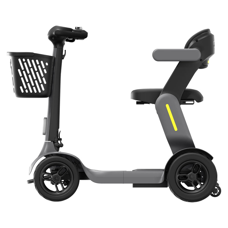Paiseec S3 Folding All-Terrain Mobility Scooter – Gray, side view