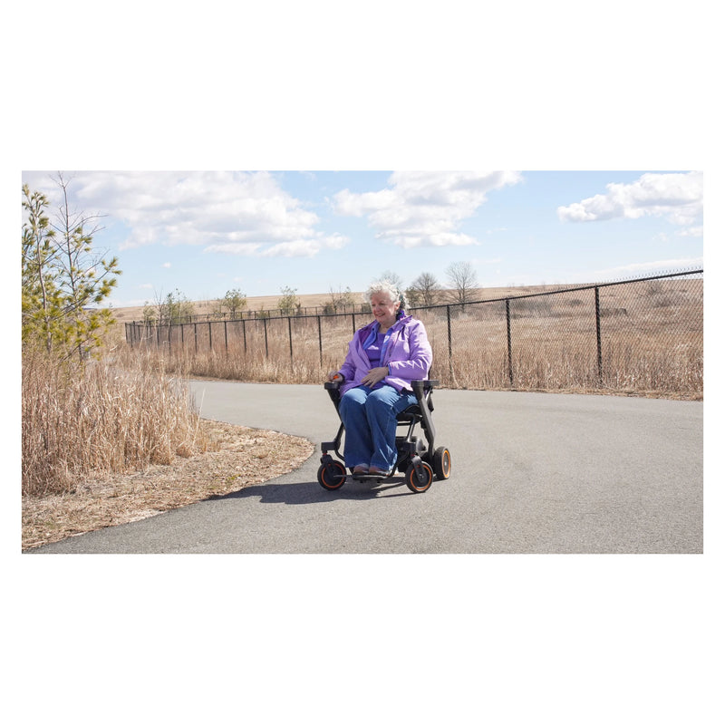 Paiseec W1 2-in-1 Folding Electric Wheelchair & Walking Aid – driving on the path