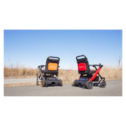 Paiseec W1 2-in-1 Folding Electric Wheelchair & Walking Aid – Gray and Red side by side