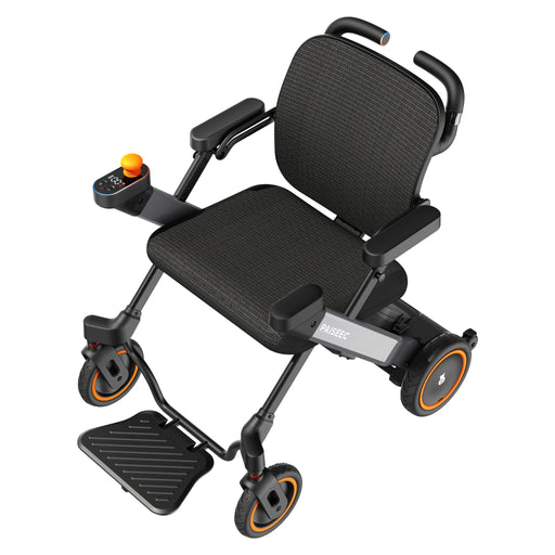 Paiseec W3 3-in-1 Electric Wheelchair, Power-Assist Rollator & Transport Chair – Gray, three-quarter view