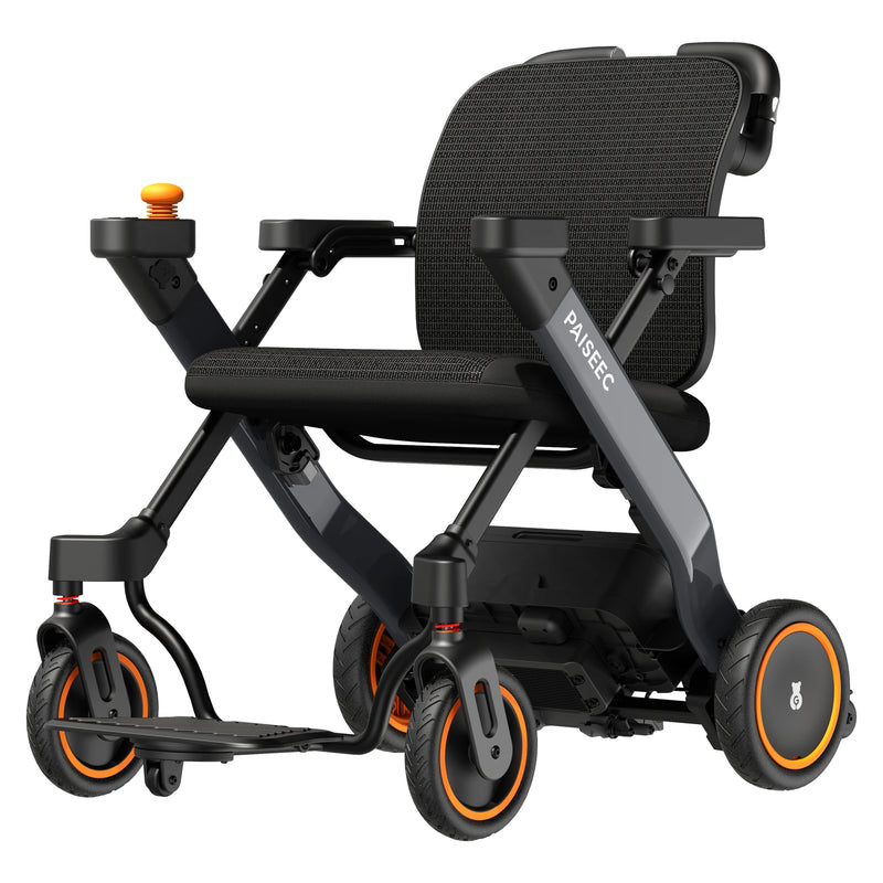 Paiseec W3 3-in-1 Electric Wheelchair, Power-Assist Rollator & Transport Chair – Gray, front view