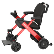 Paiseec W3 3-in-1 Electric Wheelchair, Power-Assist Rollator & Transport Chair – Red, three-quarter view