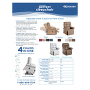 Journey Perfect Sleep Chair – sell sheet with specifications