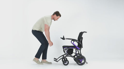 Forcemech Ultralite G20 carbon fibre folding power wheelchair – folding demonstration