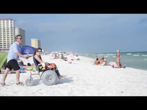 DeBug Elevating Leg Rest Beach Wheelchair – DeBug beach wheelchair range demonstration