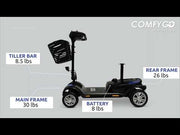 ComfyGo Z-4 Quick-Detach Folding Mobility Scooter – Z-4 Electric Powered Mobility Scooter with Detachable Frame | ComfyGO Mobility