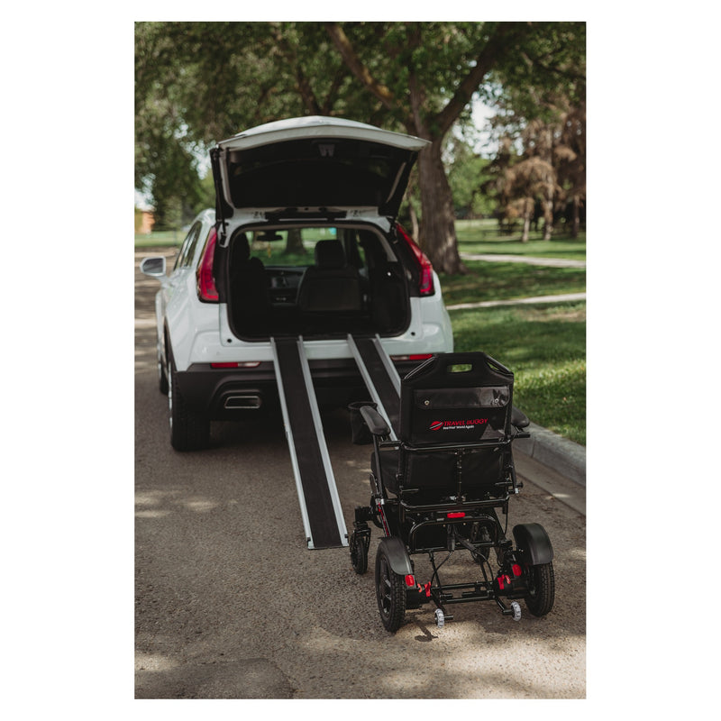 Travel Buggy lightweight extendable ramps into a car
