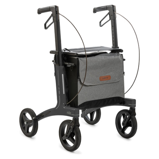 Rollz Air Carbon Fiber Rollator – Coal Black, regular