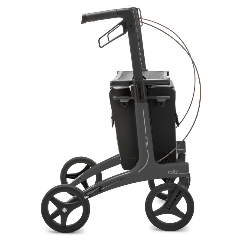 Rollz Air Carbon Fiber Rollator – Coal Black side profile
