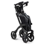 Rollz Flex2 Folding Rollator with Shopping Bag – Matt Black, folded