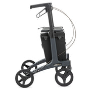 Rollz Flow Aluminum Rollator with Seat – Granite Black side profile