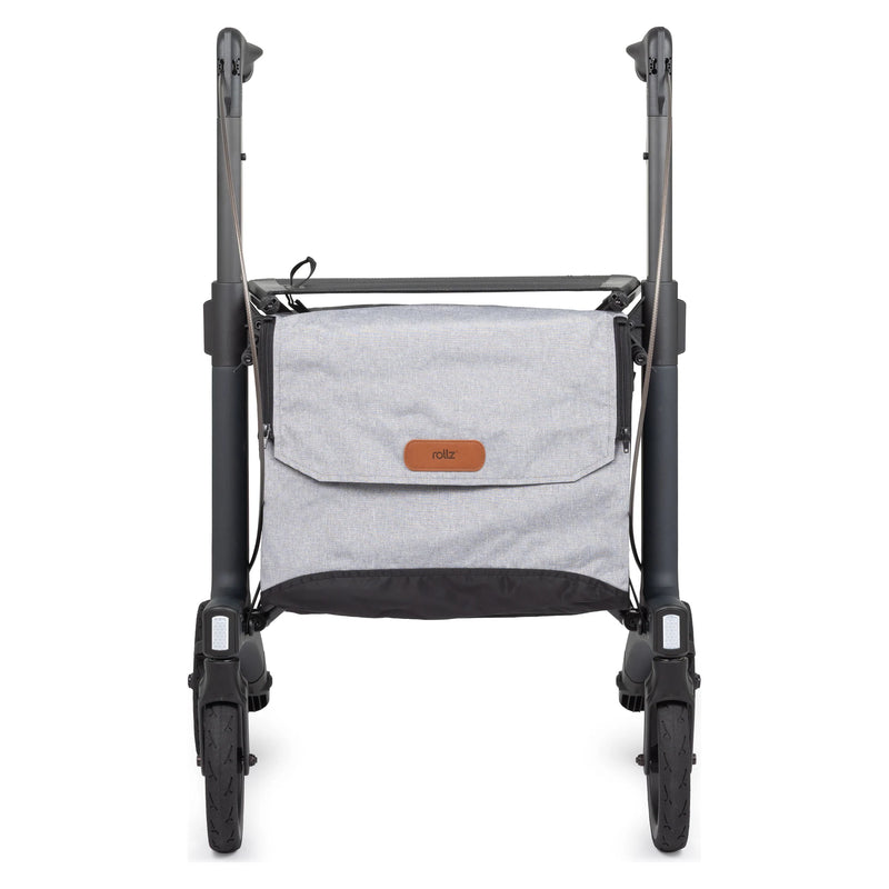 Rollz Flow Aluminum Rollator with Seat – Granite Black front view