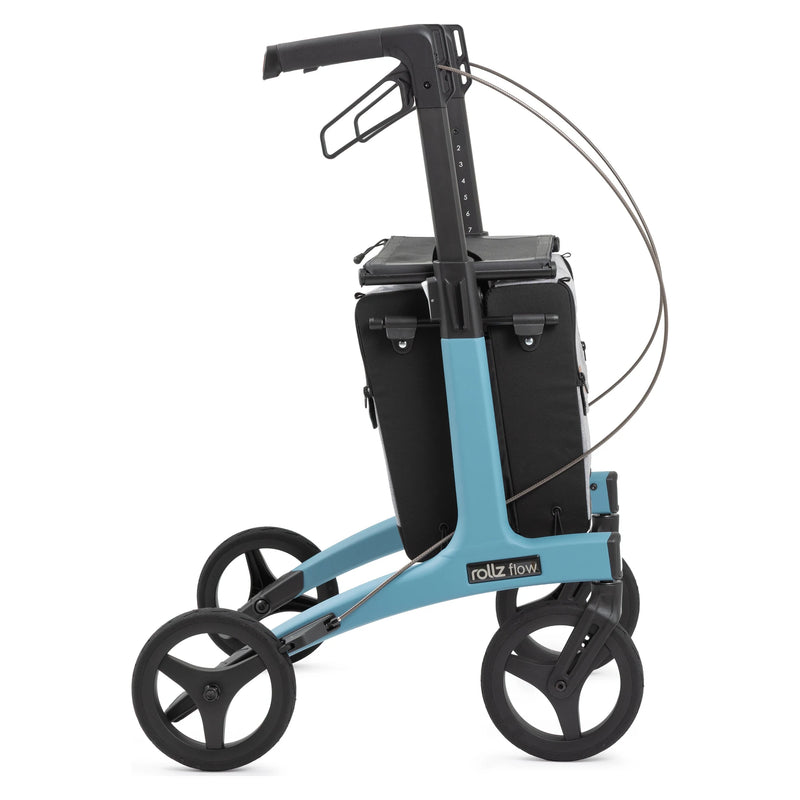 Rollz Flow Aluminum Rollator with Seat – Ocean Blue side profile