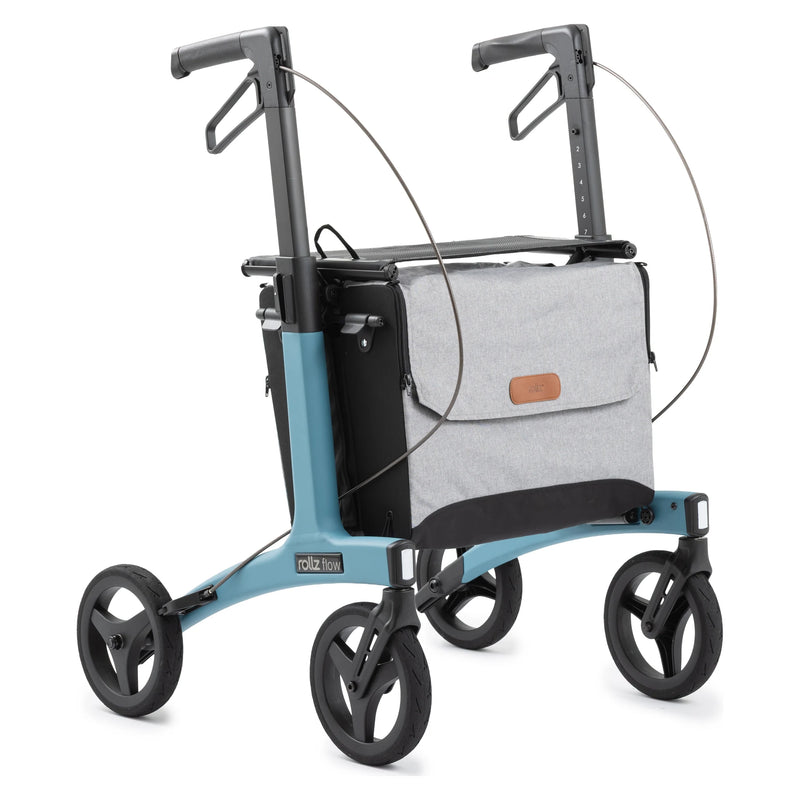 Rollz Flow Aluminum Rollator with Seat – Ocean Blue, wide