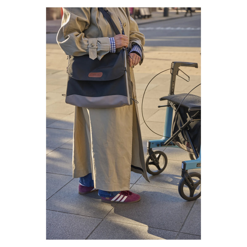 Rollz Flow Aluminum Rollator with Seat – in use