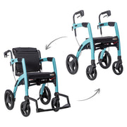 Rollz Motion2 Rollator & Transport Chair – both modes, Island Blue