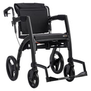 Rollz Motion2 Rollator & Transport Chair – Matt Black transport chair mode