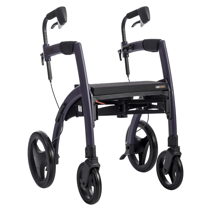 Rollz Motion2 Rollator & Transport Chair – Dark Purple rollator mode