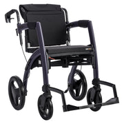 Rollz Motion2 Rollator & Transport Chair – Dark Purple transport chair mode