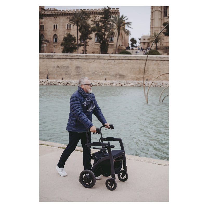 Rollz Motion Electric 2.0 Rollator & Power Wheelchair – out on the street