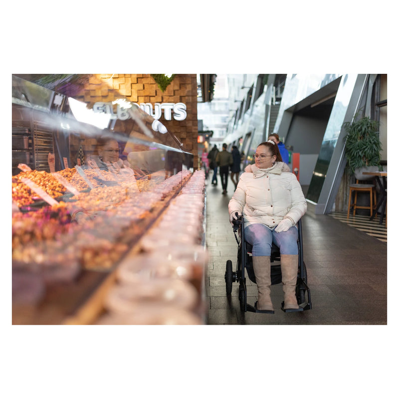 Rollz Motion Electric 2.0 Rollator & Power Wheelchair – in use outdoors