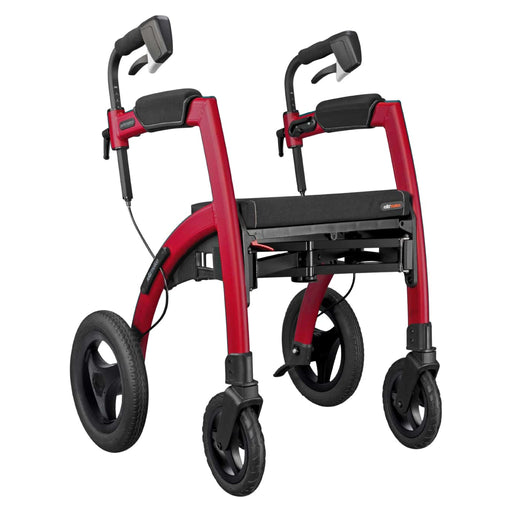 Rollz Motion Performance All-Terrain Rollator & Transport Chair – Ruby Red rollator mode