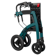 Rollz Motion Performance All-Terrain Rollator & Transport Chair – Jungle Green, folded upright