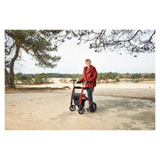 Rollz Motion Performance All-Terrain Rollator & Transport Chair – Ruby Red on sand