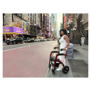 Rollz Motion Performance All-Terrain Rollator & Transport Chair – Ruby Red in the city