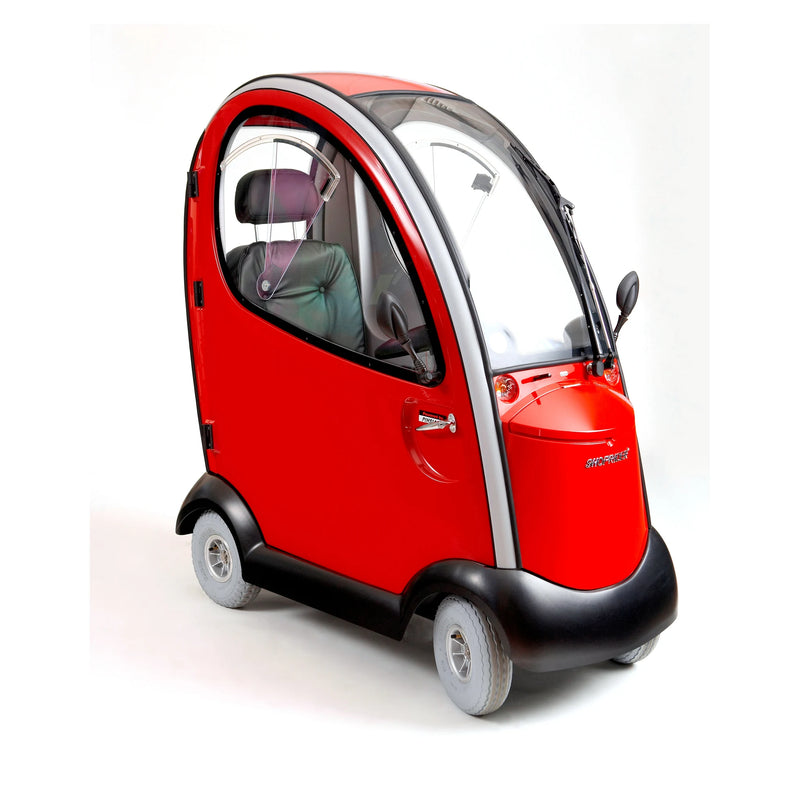 Shoprider Flagship cabin scooter – front three quarter view