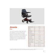 Shoprider Jimmie power wheelchair – catalog page